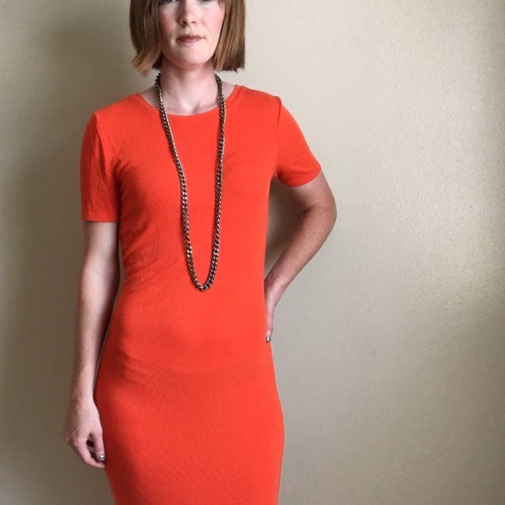 ON OLD NAVY hot tamale midi jersey knit dress